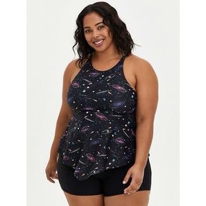 Galaxy High Neck Swim Tankini